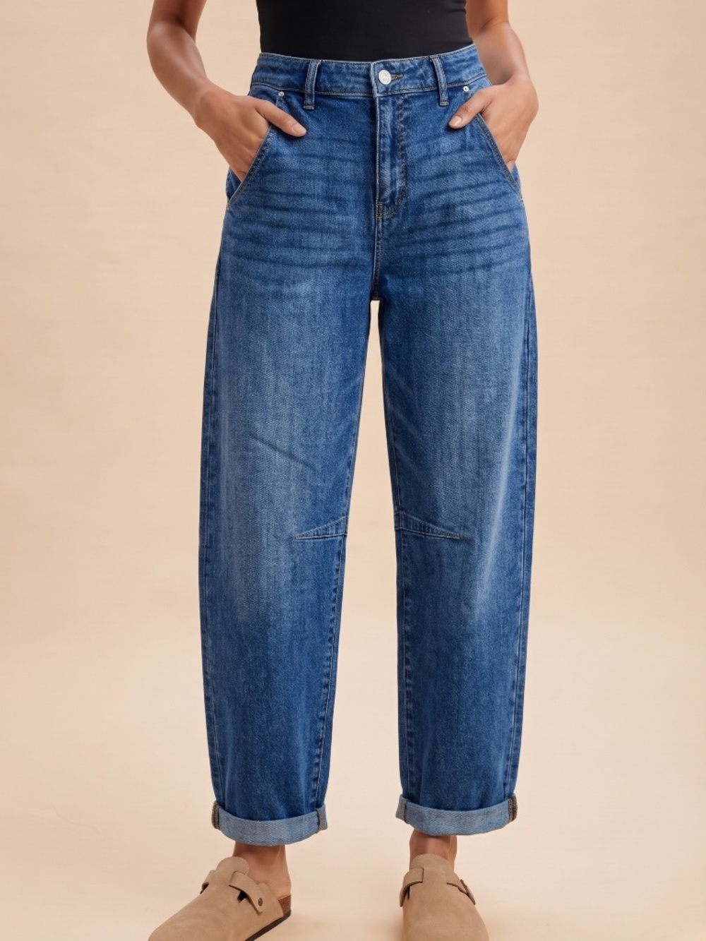 334 - Medium Wash Barrel Denim